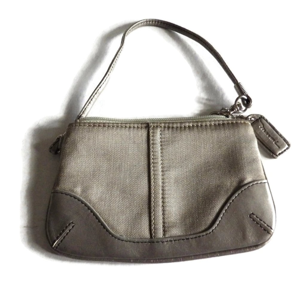 Marmi Wristlet Pewter Leather & Fabric/ Small/ Credit Cards/ ID